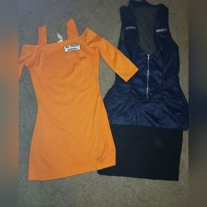 Halloween lot sexy police officer and inmate